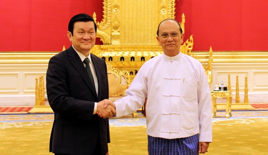 Staatspräsident Truong Tan Sang setzt seinen Besuch in Myanmar fort